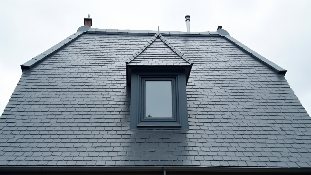 Detail toiture en ardoise